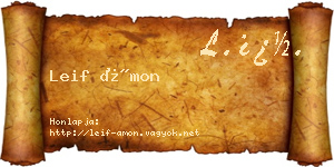 Leif Ámon névjegykártya